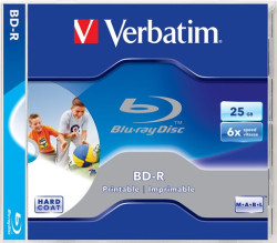 BD-R Blu-Ray disk, potlaiten, 25GB, 6x, 1 ks, klasick obal, VERBATIM