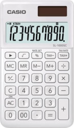 Vreckov kalkulaka, 10-miestna, CASIO "SL 1000", biela
