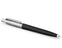 Gukov pero, 0,7 mm, strieborn klip, ierne telo pera, PARKER, "Royal Jotter Originals", modr