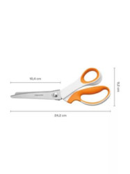 Nonice, cikcak, 24,2 cm, FISKARS "SoftGrip", biela/oranov