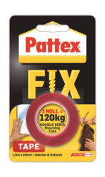 Lepiaca pska, obojstrann, 19 mm x 1,5 m, HENKEL "Pattex Fix 120 kg",  piros