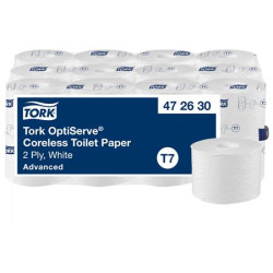 Toaletn papier, bezdutinkov, T7 systm, 2-vrstvov, priemer 13,1 cm, Advanced, TORK "OptiServe", biela