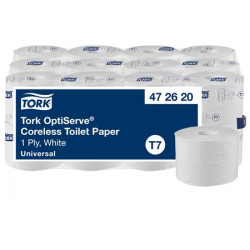 Toaletn papier, bezdutinkov, T7 systm, 1-vrstvov, priemer 13,1 cm, Universal, TORK "OptiServe", biela