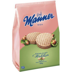 Obltky s lieskovcovou nplou, 400 g, "Manner Trtchen"