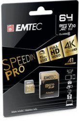 Pamov karta, microSDXC, 64GB, UHS-I/U3/V30/A2, 100/95 MB/s, adaptr, EMTEC 