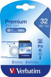 Pamov karta, SDHC, 32GB, C1L0/U1, 90/10 MB/s, VERBATIM "Premium"