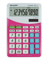 Kalkulaka, stolov, 10 slic, SHARP "EL-M332", pink