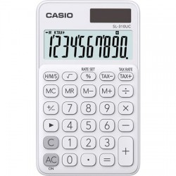 Kalkulaka, vreckov, 10 miestny displej, CASIO "SL 310" biela