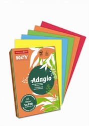 Koprovac papier, farebn, A4, 80 g, 5x100 listov, REY "Adagio", mix intenzvnych farieb