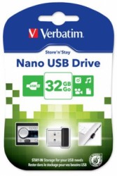 USB k, 32 GB, USB 2.0, 10/3MB/sec, VERBATIM "Nano"