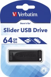 USB k, 64GB, USB 2.0, VERBATIM "Slider", ierny