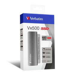 SSD (extern pam), 480 GB, USB 3.2 Gen2, VERBATIM "Vx500", siv