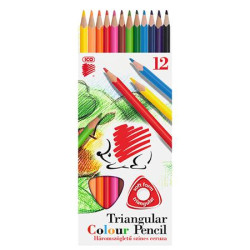 Farebn ceruzky, sada, trojhrann, ICO "Jeko", 12 rznych farieb