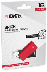 USB k, 16GB, USB 2.0, EMTEC "C350 Brick", erven