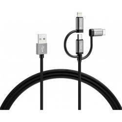 USB kbel, 3v1, USB ALight/Micro/C, 2m, VARTA