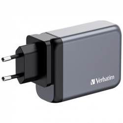 Sieov nabjaka, 2xUSB-C PD (100W), USB-C PD (65W), USB-A QC 3.0, EU/UK/US, GaN, VERBATIM